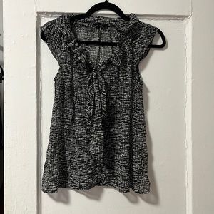 Banana Republic ruffle neckline top with bow
